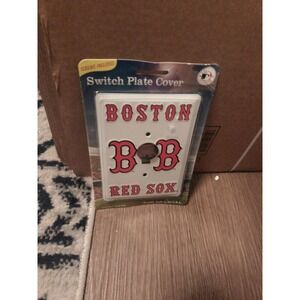 NEW Sealed Extra Large Boston Red Sox Metal Light Switch Plate Cover